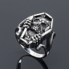 Coffin with Skull Men's Stainless Steel Finger Rings PW-WGF83F4-02-3