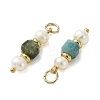 Natural Multicolor Tourmaline & Cultured Freshwater Pearl Pendants PALLOY-JF05307-3