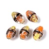 Two Tone Color Handmade Foil Glass Beads FOIL-Q001-01C-1