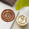 Golden Tone Wax Seal Brass Stamp Head DIY-B079-01G-U-1