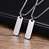 Blank Rectangle Stainless Steel Pendant Box Chain Necklaces for Men FS-WG55909-01-2