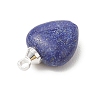 Natural Amethyst & Flower Amazonite & Lapis Lazuli & Rose Quartz Heart Charms PALLOY-JF04889-01-5