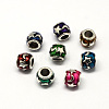 Alloy Enamel Rondelle Large Hole European Beads MPDL-R036-42-1