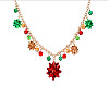 Christmas Bell & Flower Alloy Pendant Necklaces WGBF40A-01-2