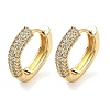 Brass Micro Pave Clear Cubic Zirconia Hoop Earrings EJEW-C182-07A-G-4