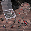 24Pcs 12 Styles Gothic Alloy Rhinestone/Acrylic/Enamel Pendants Sets FIND-SC0023-29-7