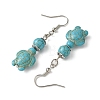 Starfish & Tortoise Synthetic Turquoise Beaded Stretch Bracelets & Dangle Earrings Kits SJEW-JS01311-02-7