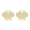 Brass Micro Pave Clear Cubic Zirconia Studs Earring for Women EJEW-S217-C04-1