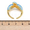 Brass Enamel Adjustable Cuff Rings for Women RJEW-G357-01K-5