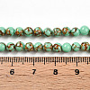 Synthetic Gold Line Turquoise Beads Strands G-A255-A03-04B-5