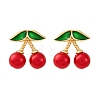 Cherry Brass ABS Plastic Pearl Stud Earrings EJEW-U062-04B-02G-4
