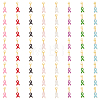 8 Sets Awareness Ribbon Alloy Enamel Pendant Decorations HJEW-FH0001-42-1