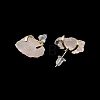 Raw Rough Natural Rose Quartz Stud Earrings EJEW-R148-01LG-02-3