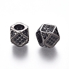 Brass Micro Pave Cubic Zirconia Beads ZIRC-L088-01A-B-2