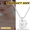 1Pc Stainless Steel Letter Rectangle Pendant Necklaces NJEW-LP0001-34V-P-2