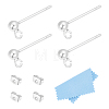 3Pcs 925 Sterling Silver Stud Earring Findings STER-UN0001-40-1