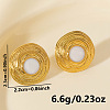 304 Stainless Steel Flat Round Stud Earrings DV1097-2-2