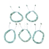 Adjustable Natural Flower Amazonite Braided Bead Bracelets BJEW-F369-A12-1