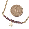 Electroplate Glass Faceted Rondelle Beaded Alloy Pendant 304 Stainless Steel Curb Chain Necklaces for Women NJEW-JN05764-04-3