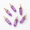 Natural Sesame Jasper/Kiwi Jasper Double Terminated Pointed Pendants G-G902-B03-4