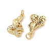 Brass Micro Pave Cubic Zirconia Charms KK-A291-12G-G-2