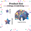 3Pcs Paper Star Hanging Banners AJEW-CN0007-86-2