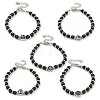 304 Stainless Steel & Glass Round Beaded Bracelets for Women BJEW-G717-11-1