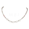 Summer Star Shell Pearl & Ombre Effect Dyed Glass Beaded Necklaces for Women NJEW-JN06051-01-3