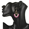 Oval Brass & 304 Stainless Steel Dangle Earrings EJEW-MZ00799-02-2
