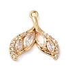 Brass Micro Pave Clear Cubic Zirconia Pendants KK-G503-42G-1