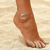 Alloy Infinity Heart Initial Charm Double Layer Anklets for Women FS-WG74AE6-11-2