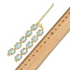 Brass Glass Rectangle Link Bracelet Making AJEW-JB01649-02-3