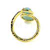 Round Natural Amazonite Open Cuff Rings RJEW-C087-02G-02-3