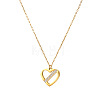 304 Stainless Steel Pave Cubic Zirconia Pendant Necklaces for Women WG4D9D9-01-2