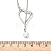 304 Stainless Steel Micro Pave Cubic Zirconia Pendant Necklaces NJEW-D343-05P-3