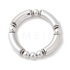 3Pcs Round & Curved Tube CCB Plastic Stretch Bracelets BJEW-JB12999-3
