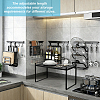 Rectangle Carbon Iron Alloy Extendable Cabinet Tiered Storage Rack for Socks AJEW-WH0609-741A-02-4