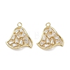 Brass Micro Pave Clear Cubic Zirconia Pendants KK-C259-02G-1