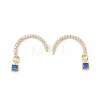 Brass Micro Pave Cubic Zirconia Stud Crawler Earrings EJEW-R010-04A-1