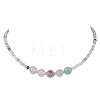 Round Natural Fluorite Graduated Beaded Necklaces NJEW-JN05952-01-2