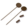 Brass Lapel Pin Base Settings KK-WH0045-025B-KCG-1