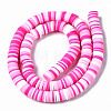 Handmade Polymer Clay Beads Strands CLAY-R089-8mm-093-3