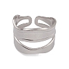 304 Stainless Steel Twist Wave Open Cuff Rings for Women RJEW-G285-26P-2
