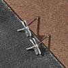Brass Stud Earrings for Women EJEW-F403-06P-2