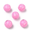 Valentine's Day Spray Painted & Printed Wood European Beads WOOD-L023-03B-1