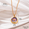 Alloy Enamel with Natural Pearl Pendant Brass Chain Necklaces FS-WGD59E5-09-1