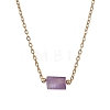 Natural Amethyst/Rose Quartz/Tiger Eye/Amazonite/Sodalite Faceted Column Pendant Necklaces NJEW-JN05133-02-4