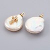 Natural Cultured Freshwater Pearl Pendants X-PEAR-F008-19G-2