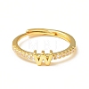 Clear Cubic Zirconia Initial Letter Adjustable Ring RJEW-C052-01G-W-2