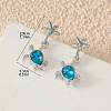 Alloy Rhinestone Dangle Styd Earrings FS-WG4B530-01-4